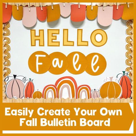 Hello Fall Boho Rainbow Bulletin Board for the classroom Rainbow Bulletin Boards, Boho Rainbow Decor, Bulletin Borders, Fall Bulletin Board, Thanksgiving Bulletin Boards, Boho Rainbow Classroom, Fall Windows, School Board Decoration, Rainbow Classroom