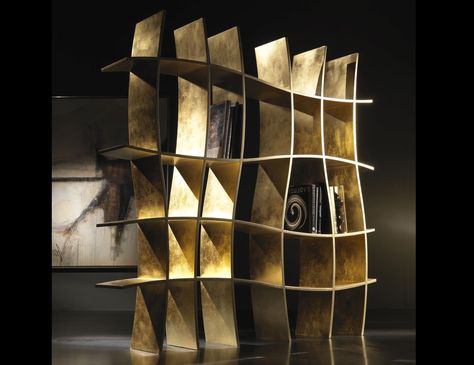 Explore gallery of Gold Bookcases (12 of 15) Creative Bookcases, Creative Bookshelves, Wooden Book Stand, Contemporary Bookcase, Large Bookcase, Bookcase Diy, Cool Bookshelves, Bookcase Design, Regal Design