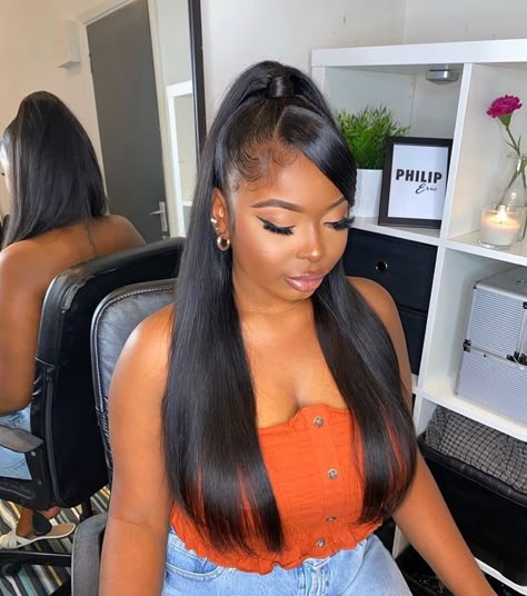 Barbie Ponytail, Yaki Hair, Black Ponytail Hairstyles, Hair To One Side, Half Up Half Down Hairstyles, Braided Half Up, Box Braids Styling, Natural Hair Styles Easy, High Ponytail