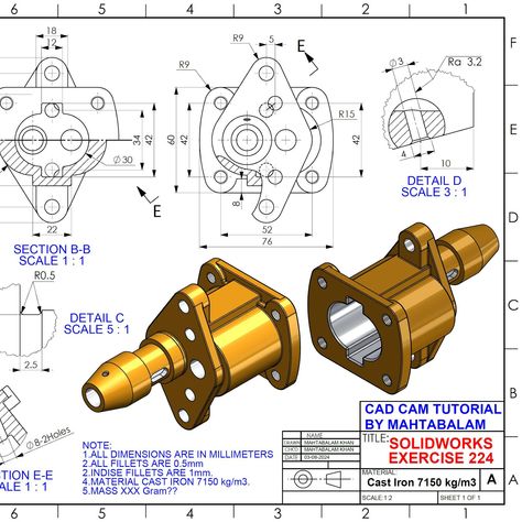 Autocad Tricks, Sheet Metal Drawing, Cad Cam Design, Engineering Civil, Mechanical Drawings, Solidworks Tutorial, Metal Drawing, Power Engineering, Cad Designer