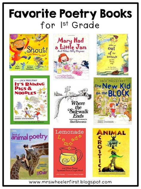 Poetry Month is April!  It will be here next week!  I love teaching poetry to my first graders.  Really, I love teaching Writing Workshop and all aspects of it.  I think because I always loved Writing Poetry Books For Kids, Writing Mentor Texts, Poetry Activities, Childrens Poetry, Poetry Unit, Teaching Poetry, 1st Grade Writing, Poetry Ideas, First Grade Writing