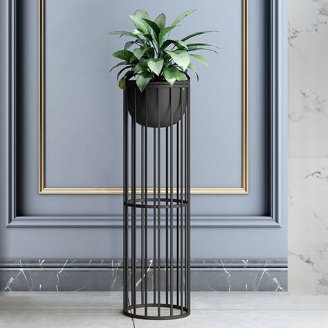 Gold/Black Plant Pot Modern Planter with Gold Stand for Indoor&Outdoor Metal Support Pour Plante, Modern Plant Stand, Support Plante, Metal Plant Stand, Plant Decor Indoor, Plant Stand Indoor, Modern Planters, Metal Planters, Tall Plants