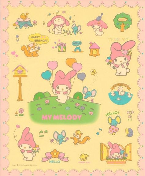 Aesthetic Cinnamoroll, Melody Sticker, Sanrio Vintage, Vintage Sanrio, Beach Icon, Melody Hello Kitty, Sanrio Wallpaper, Hello Kitty My Melody, Creative Activities For Kids