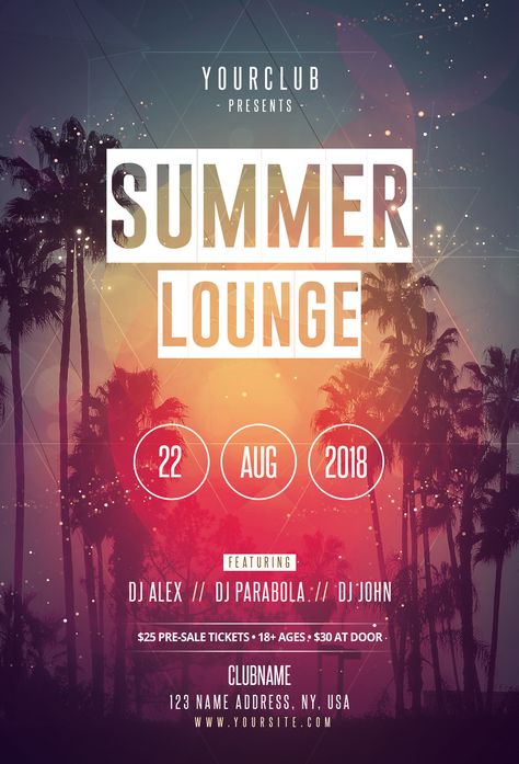 Events Management, Free Psd Flyer Templates, Summer Lounge, Free Psd Flyer, Lounge Party, Flyer Design Layout, Party Flyers, Music Festival Poster, 광고 디자인