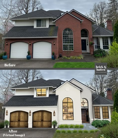 14 Curb Appeal Tips From the brick&batten Pros | Blog | brick&batten House Flips, Architecture Renovation, Painted Brick House, Brick Houses, House Makeovers, House Flip, House Flipping, Home Remodels, Plans Architecture