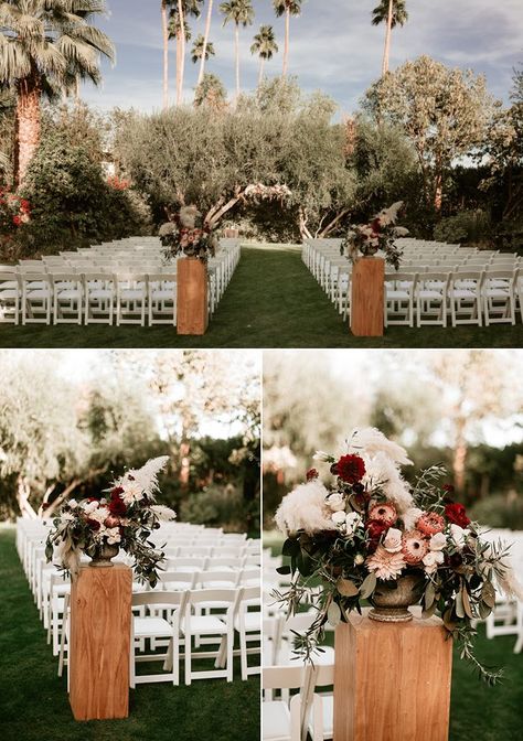 Ceremony Flowers Aisle Entrance, Wedding Aisle Pedestal, Flower Stands For Wedding Ceremony, Elegant Outdoor Wedding Ceremony Aisle Decorations, Outdoor Wedding Aisle Decor, Wedding Aisle Markers, Beautiful Wedding Aisle, Wedding Aisle Decorations Outdoor, Winter Ceremony