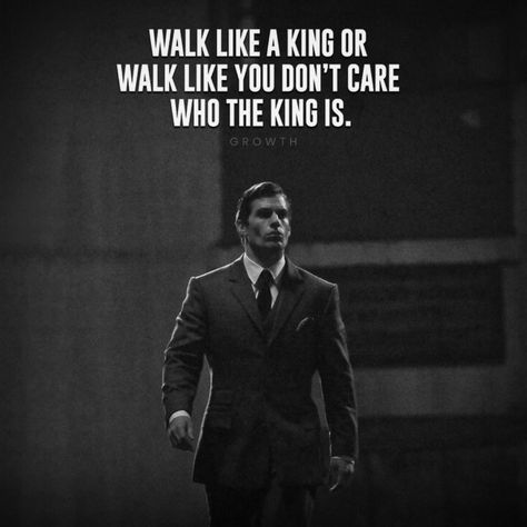 "Walk Like A King Or Walk Like You Don't Care Who The King Is" . . . 👉 Follow @growth_dimension to unlock your potential and achieve success in life. . . . . . #motivationalquotes #motivation #motivational #inspirational #lifelessons #mentalhealth #motivationalquote Walk Like A King Quotes, Gandhi Quotes Inspiration, Gentlemen Fashion, Success Motivation Quotes, Grind Time, Harvey Specter Quotes, Beast Quotes, Gotham Batman, Gandhi Quotes