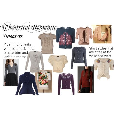 "Theatrical Romantic Sweaters" by trueautumn on Polyvore Theatrical Romantic Body Type, Romantic Body Type, Romantic Clothing Style, Theatrical Romantic Style, Kibbe Romantic, Theatrical Romantic, Winter Typ, Romantic Blouses, Dramatic Style