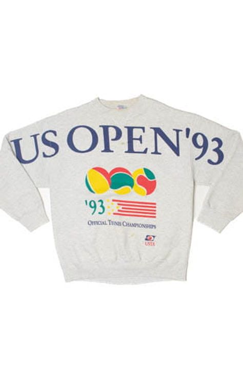 Silly Shirt, 90s Sports, Tennis Championships, Retro Sports, Shirt Design Inspiration, Tennis Shirts, Pretty Shirts, Comfy Clothes, Sweatshirt Outfit