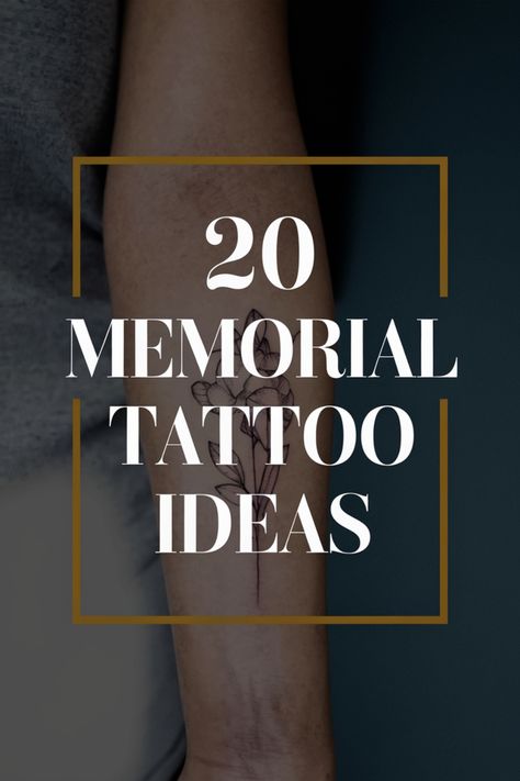 20 memorial tattoo ideas written over a tattooed arm. Memories Symbol Tattoo, Small Loved One Tattoo, Memorial Minimalist Tattoo, Gran Tattoo Ideas, In Memory Tattoos Husband, Memorial Tattoo For Two People, Tattoos To Honor Lost Loved Ones, Infinity Tattoo For Lost Loved Ones, Minimalist Grandparents Tattoo