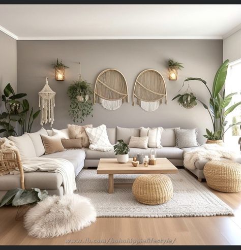 Design Home Kitchen, Bohemian Living Room Decor, Grey Couch Living Room, Boho Chic Living Room, Beige Living Rooms, Home Nails, Boho Living Room Decor, Cosy Living Room, Nails Home