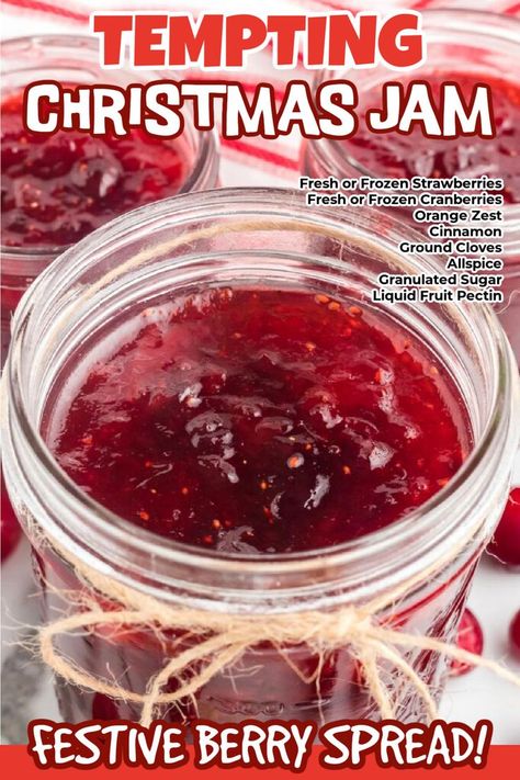 Easy Christmas Jam Recipes, Christmas Jam Crockpot, Freezer Christmas Jam, Homemade Christmas Jam, Slow Cooker Christmas Jam, Christmas Jam Recipes Homemade, Merry Christmas Jam, Merry Christmas Jam Recipe, Spiced Christmas Jam Recipes