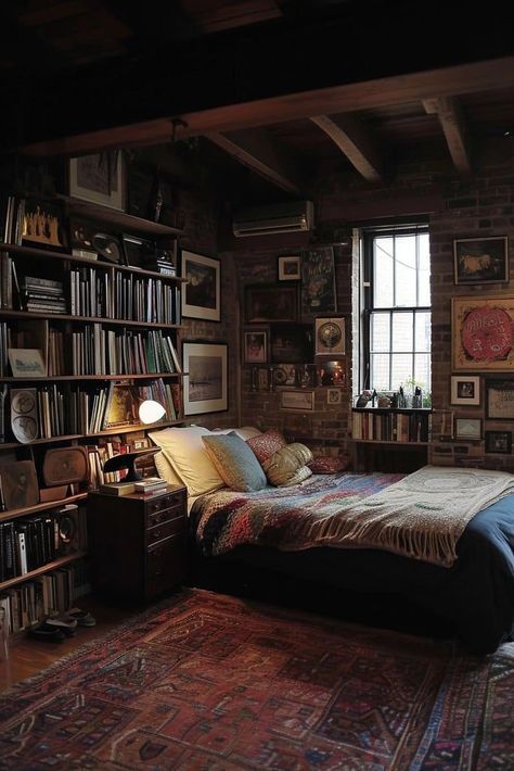 Rich Person Bedroom, Academic Bedroom, Light Academia Bedroom, Academia Aesthetic Room, Academia Bedroom Ideas, Room Aesthetic Dark, Dark Academia Bedroom Ideas, Dark Academia House, Academia House