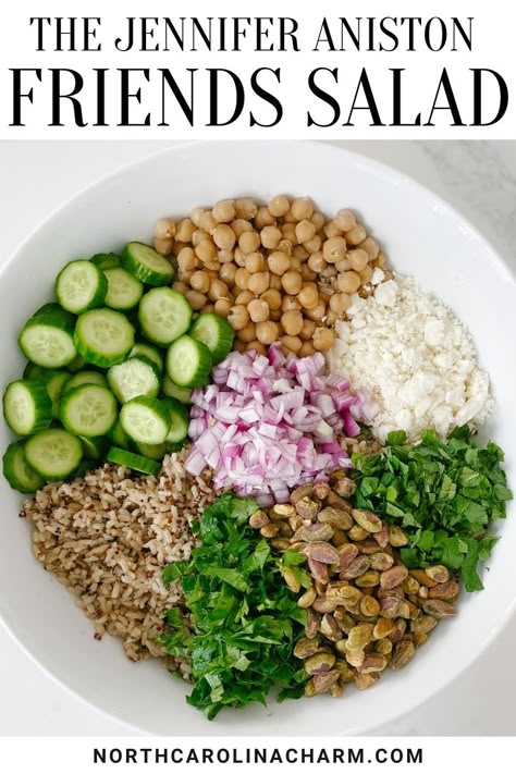 What To Eat With Salad Dinners, Salad Everyday For Lunch, High Nutrient Salad, Walnuts Salad Recipes, Jennifer Aniston Chickpea Salad, High Protein Veggie Salad, Salads That Arent Salads, Bowl Salad Recipes, Healthiest Salad Recipes