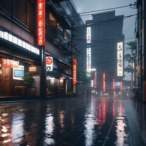 Rainy day in Tokyo #tokyo Tokyo Rain Night, Rainy Day In Tokyo, Japan Rain Aesthetic Wallpaper, Rainy Day Anime, Tokyo Background, Rain In Japan, Rainy Tokyo, Rainy Cityscape, Tokyo Winter