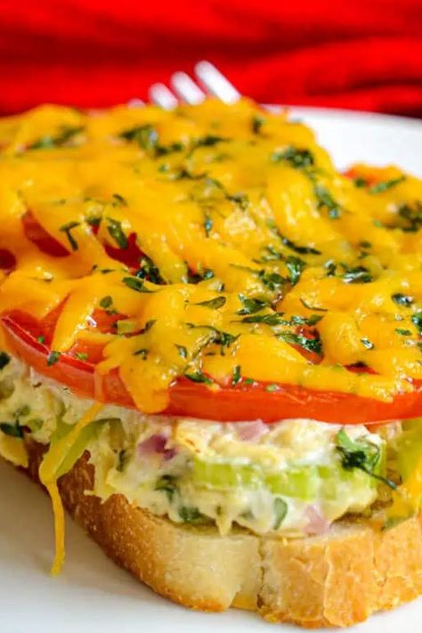 Tuna Melt Tuna Melts In The Oven, Onion Pickle, Tuna Fish Recipes, Tuna Melt Recipe, Tuna Melt, Tuna Melts, Tuna Fish, Pickle Relish, Meatless Meals