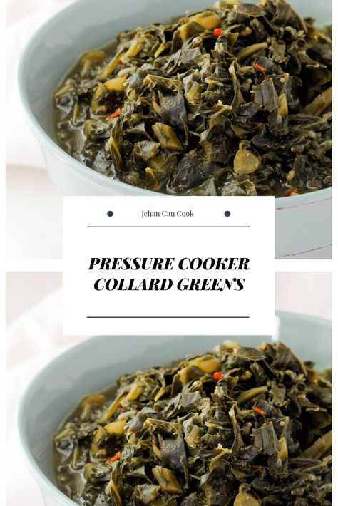 Pressure Cooker Greens, Pressure Cooker Collard Greens, Easy Collard Greens Recipe, Greens Recipes, Collard Greens Recipe, Collard Green, Vegetarian Barbecue, Pressure Pot, Vegetarian Thanksgiving