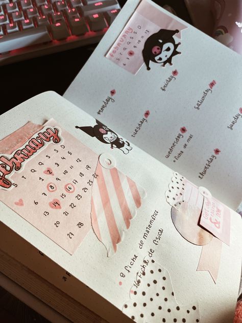 Kuromi Journal Ideas, Journal Ideas For November, Cute Bullet Journal Ideas, 2024 Bullet Journal, Boulet Journal, Journal Ideas Templates, Bullet Journel, Cute Journal, Bullet Journal Ideas Templates