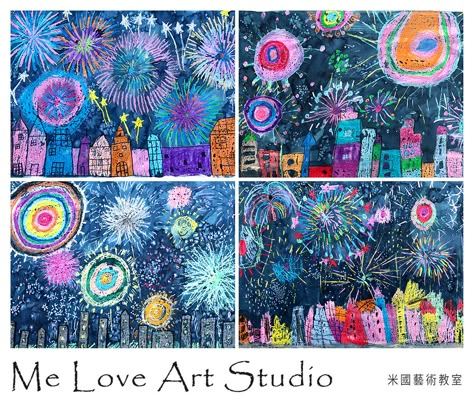 Art For Year 5 And 6, K4 Art Projects, New Years Art For Kids, New Year Art Projects For Kids, New Years Art Projects, New Years Art Projects For Kids, New Years Art, Fun Chalk Art, Elementary Art Classroom