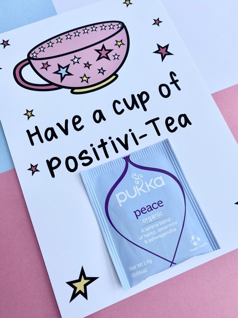 Cup of Positivi-tea / Inspirational Prints / lockdown hug / Mental health gifts / lockdown print / small gift Teacher Small Gifts, Positivity Gifts Ideas, Gifts To Yourself, Diy Motivational Gifts, Tea Gift Box Ideas Diy, Small Gift Ideas For Teachers, Small Gifts For Mom, Mental Health Crafts, Mental Health Gift Basket Ideas