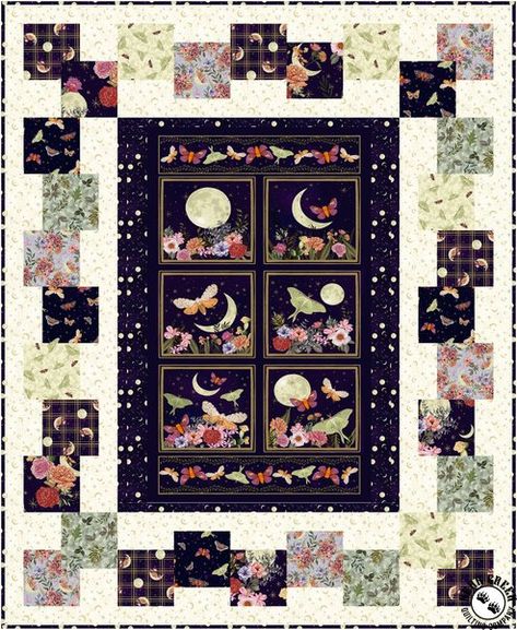 Quilter's Pallette Quilt Kit - PREORDER Panel And Charm Pack Quilt, Butterfly Panel Quilt Ideas, Dream Big Panel Quilt, Riley Blake Panel Quilt Patterns, Tula Pink Wayfinder Quilt Kit, Fabric Panel Quilts, Quilt Block Patterns Free, Quilt As You Go, Flower Quilts