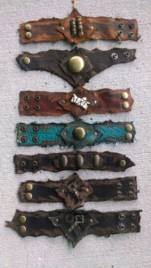 Shabby bracelet Jewerly Bracelets, Leather Scrap, Trendy Jewerly, Leather Jewellery, Leather Scraps, Photo Charms, Leather Art, Leather Ideas, Leather Crafts