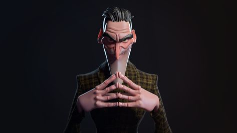 ArtStation - Evil Mastermind, Alvaro Zabala Evil Character, Stylized Character, 3d Sketch, Rocky Horror Show, Digital Sculpture, 3d Concept, Cartoon 3d, Male Character, 3d Artwork