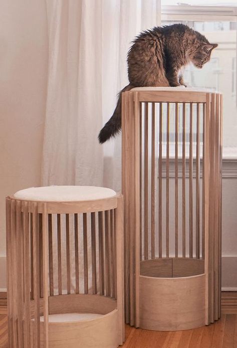 Renter Friendly Cat Furniture, Japanese Cat Furniture, Japandi Cat Tree, Minimalist Cat Tree, Cat Station, Stylish Cat Furniture, Cats And Humans, Modern Cat Tower, Cat Stand