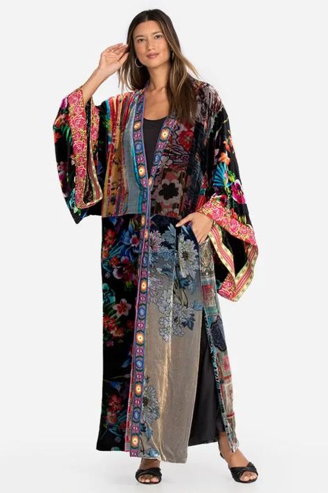 Page 4 | New Arrivals | Boho Clothing & Accessories | Johnny Was® Velvet Kimono Outfit, Maple Dress, Midnight Color, Boho Womens Clothing, Modern Kimono, Velvet Kimono, Bias Cut Dress, Boho Chic Dress, Boho Chic Outfits