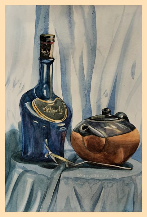 #study_work #Watercolour #Mangaldeep_art #biman_gorai_art #biman_gorai #still_life_study Still Life Painting Watercolor, Watercolour Still Life, Life Study, Painting Water, Beach At Night, Watercolor Art Paintings, Deep Art, Water Colours, Ganesha Painting