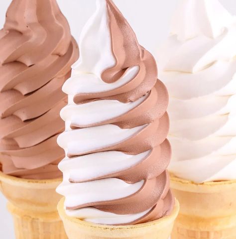 3 cones plain Soft Serve Cone, Ice Cream Mix, Vanilla Shake, Frozen Custard, Be Soft, Dairy Queen, Ice Cream Shop, Soft Serve, Special Recipes