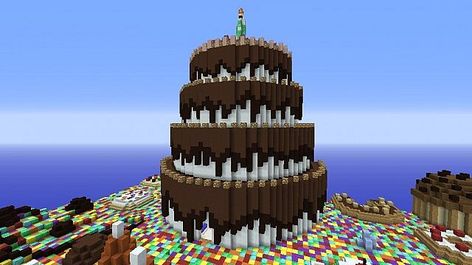 Minecraft Candy Land Ideas, Minecraft Candy Build, Minecraft Sweets, Minecraft Candyland, Minecraft Carnival Builds, Minecraft Wonderland, Minecraft Basics, Candy Minecraft, Amazing Minecraft Houses