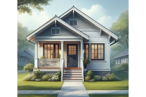 Cottage Style House Plan - 2 Beds 1 Baths 900 Sq/Ft Plan #515-19 - Houseplans.com Addition To Back Of House, House 1 Story, Cottage Bungalow House Plans, Guest House Garage, Shotgun House Plans, House Neighborhood, Houses Design Ideas, Paintings Of Houses, Sims 4 Exterior