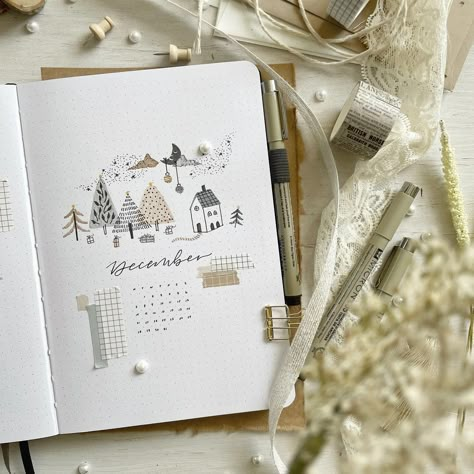 December Bujo Theme, Bujo Christmas, December Bujo, Bullet Journal 2024, December Bullet Journal, Bullet Journal 2019, Journal 2024, Bullet Journal Hacks, Bullet Journal Notebook