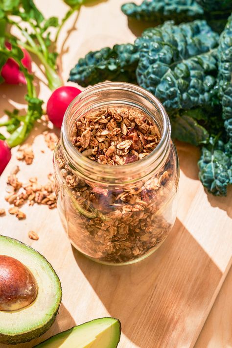 Savory Salad Granola - Wholehearted Eats Olive Oil Granola, Homemade Toothpaste Recipe, Sun Dried Tomato Hummus, Savory Granola, Toothpaste Recipe, Crispy Quinoa, Granola Ingredients, Avocado Hummus, Butternut Squash Salad