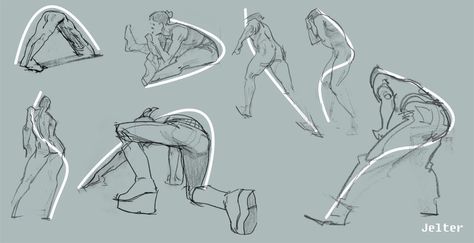 line of action-1 Line Of Action Poses, Poses Anatomy, Line Of Action, Contour Line Drawing, Life Drawing Reference, Stick Figure Drawing, Anatomy Sketches, Anatomy Poses, Gesture Drawing