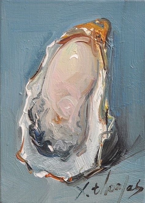 Shell Oil Painting, Oyster Oil Painting, Fine Art Aesthetic, Shell Paintings, Oyster Painting, Shell Art Print, Oyster Art, Shell Painting, Art Thomas