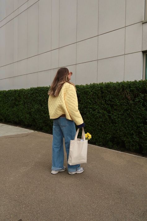 Yellow Jacket Outfit, Spring Jacket Outfit, Chloe Hayward, Yellow Springs, Spring Jacket, Yellow Jacket, Jacket Outfit, Spring Jackets, Outfit Inspo Fall