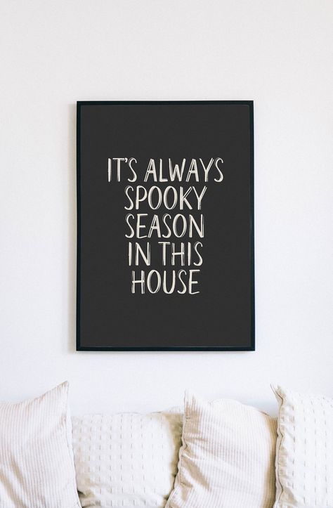 "Witchy Wall Art, It's Always Spooky Season in This House, Halloween Decor, Halloween Printables, Witchy Wall Art, Spooky Season Decor ❖ Massive Save: 90% by choosing this Halloween Bundle (Less than $1 per print): https://etsy.me/3Uqmg6w ❖ Find more Halloween Wall Art Decor here: https://etsy.me/3RYa23u Get ready for the Halloween Holiday with this trendy Halloween printable wall art. Create a spooky, gothic Gallery Wall Art during Halloween Season. With Printable art, you will save on delivery time and shipping costs. Just Print it at your home printer or your local print shop and hang it on the wall. These Digital Prints are also a great gift idea. Use your creativity and transform your space with printable arts.  --INCLUDED FILES-- You will receive 5 JPG files (high resolution, 300DPI) House Halloween Decor, Gothic Gallery Wall, Gothic Farmhouse, Witchy Wall Art, Spooky Home Decor, Season Decor, Dark Home Decor, Goth Home, Goth Home Decor