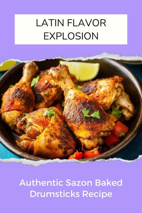 Authentic Sazon Baked Drumsticks Recipe | Latin Flavor Explosion 🍗🌶️ Sazon Chicken, Baked Drumsticks, Sazon Seasoning, Drumsticks Recipe, Rice Beans, Drumstick Recipes, Chicken Drumsticks, Oven Baked, Recipe Using