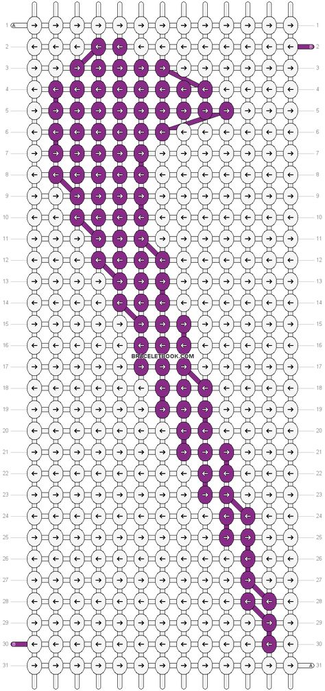 Alpha Pattern #3191 | BraceletBook.com Nike Bracelet Pattern, Nike Alpha Pattern, Nike Bracelets, Diy Friendship Bracelets Easy, Alpha Bracelet, Nike Symbol, Friendship Bracelets Easy, Motifs Perler, Bracelet Craft Diy