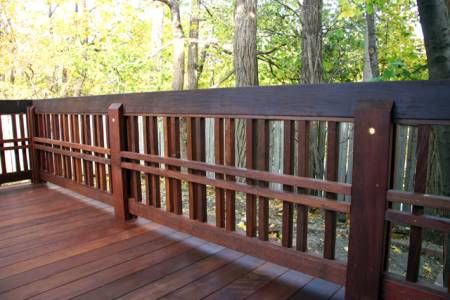 Craftsman Handrail with Double Vertical and Horizontal Elements Vertical Railing, Reling Design, Horizontal Deck Railing, Porch Handrails, Deck Handrail, Porch Railing Designs, Wood Deck Railing, Front Porch Railings, Deck Railing Ideas