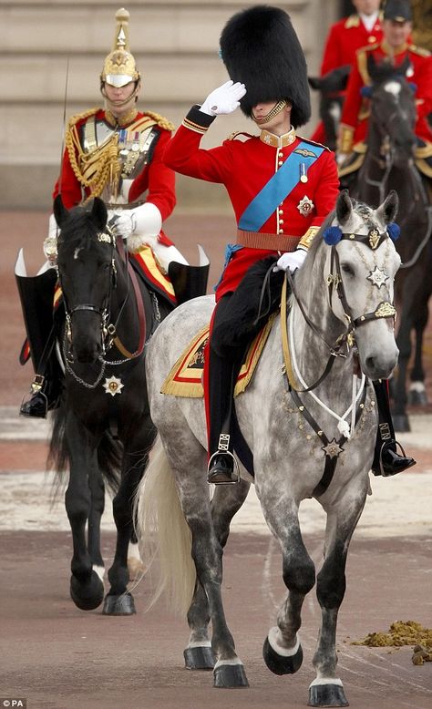 For the first time: Prince William - The Duke of Cambridge - has made his first appearance at the Trooping of the Colour at Horse Guards Parade in Central London Trooping Of The Colour, Duchesse Catherine, Horse Guards Parade, Trooping The Colour, Prins Harry, Principe William, Horse Guards, First Year Of Marriage, Elisabeth Ii