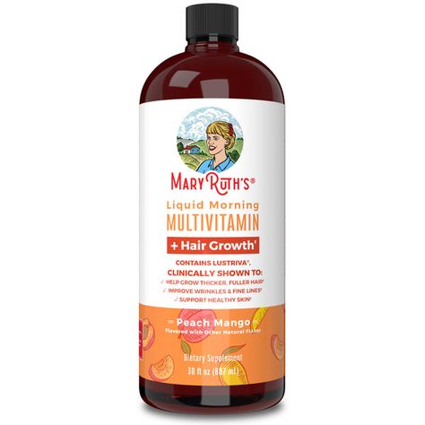 Maryruth Organics, Best Hair Vitamins, Good Multivitamin For Women, Mary Ruth, Best Multivitamin, Improve Hair Growth, Liquid Vitamins, Liquid Hair, Thicker Fuller Hair