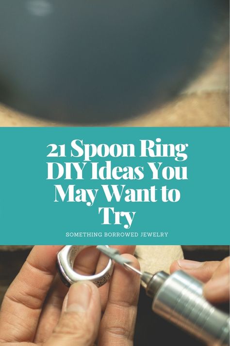 How To Bend Silverware For Jewelry, Silver Spoon Rings Diy How To Make, Spoon Jewelry Diy Bracelets, Antique Spoon Rings, Silverware Rings Diy, How To Make Jewelry From Silverware, Spoon Ring Ideas, Fork Rings Silverware Jewelry, Making Spoon Rings