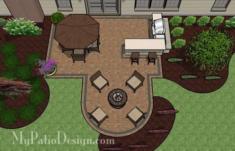 Simple Patio for Entertaining Stone Patio Designs, Yard Crashers, Patio Entertaining, Pergola Diy, Patio Layout, Backyard Entertaining, Outdoor Fireplaces, Wall Seating, Backyard Playground