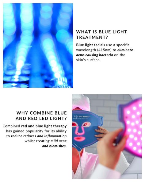 What is Blue LED Light Therapy? The latest blog on our Beauty Tech Journal gives you everything you need to know about Blue LED: the benefits and the devices we recommend. Link in our bio to find out more... #acnetreatment #led #blog #currentbody Blue Light Therapy Benefits, Mild Acne, Blue Light Therapy, Healing Light, Red Led Lights, Led Light Therapy, Blue Led Lights, Light Therapy, Red Led