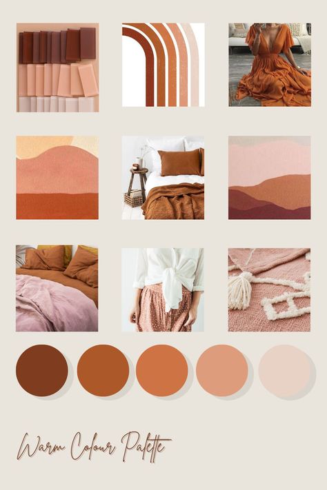 Warm, desert color palette | Cream, rust red, peach. Today's rustic organic colour palette Muted Earth Tones | Burnt orange, rust, amber, copper, pumpkin…whatever you want to call it, I’m into it and can’t get it out of my head! | Terracotta color palette | | Color inspiration | Website design | Website colors | Mood Board | Brand Mood Board | brand guide | country boho mood board | rusty colors Rust Peach Color Palette, Rust Orange Color Palette Bedroom, Blush And Burnt Orange Bedroom, Cream Tones Colour Palettes, Rust Terracotta Color Palette, Rust Coloured Bedroom, Rusty Orange Color Palette, Pink And Rust Color Palette, Warm Boho Color Palette