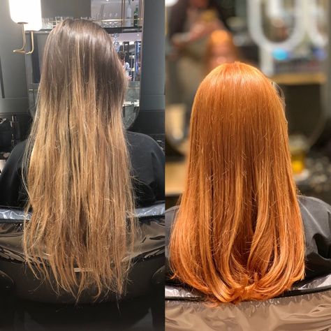 Clothes For Copper Hair, Copper Hair Maintenance, Before And After Copper Hair, Brown To Copper Hair Before And After, Blond To Red Hair Before And After, Brunette To Copper Hair Before And After, Brunette To Ginger Before And After, Brunette To Red Hair Before And After, Dark Copper Brunette