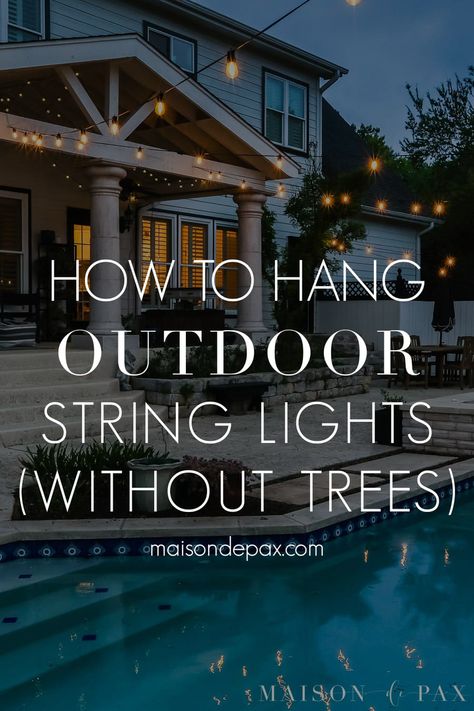 Summer Lights Outdoor, Hanging Backyard Lights, Backyard Hanging Lights Ideas, String Lights For Backyard, Outdoor Hanging Lights Ideas, Backyard Lights On Fence, Decorating With Solar Lights, Hang Lights In Backyard, String Lights Outdoor Fence